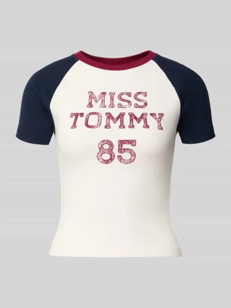 T-shirt o kroju slim fit z mieszanki bawełny Tommy Jeans biała