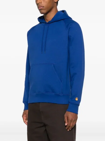 Суичър с качулка Carhartt Wip с качулка синьо