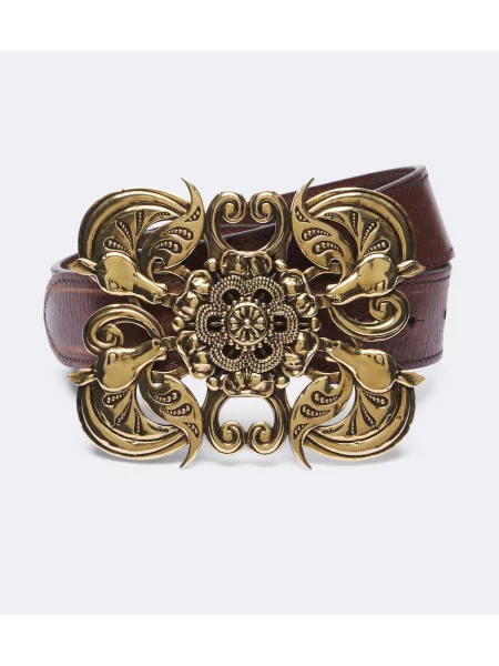 Cu centură curea Chloé din piele maro