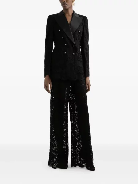 Pantaloni Dolce & Gabbana din dantelă negru