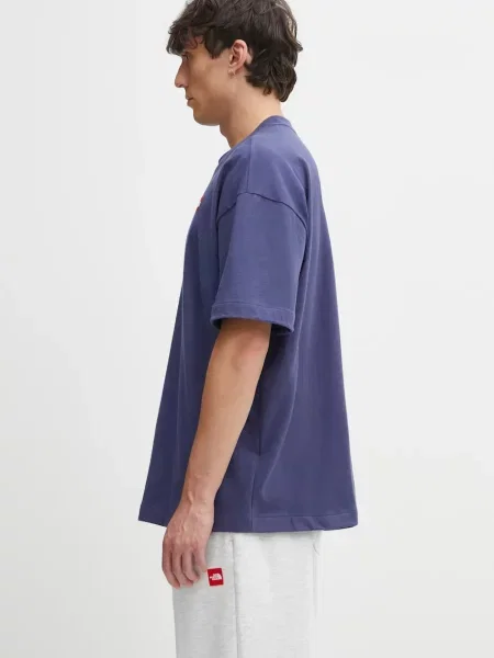 The North Face t-shirt Redbox z aplikacją niebieski