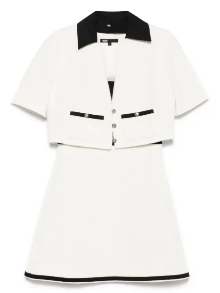 Rochie Maje din tweed de costum alb