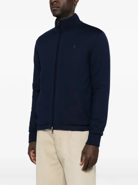 Флийс обратим суичър с цип Polo Ralph Lauren с автограф синьо
