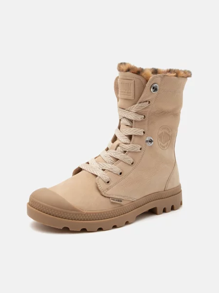 Palladium Ghete cu șireturi BAGGY bej / maro negru