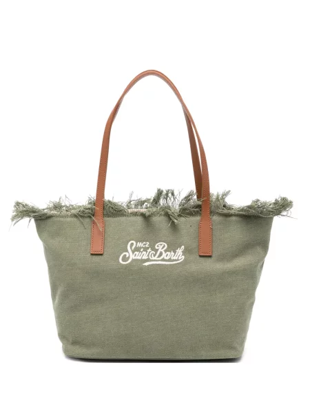 Geantă Mc2 Saint Barth cu broderie verde