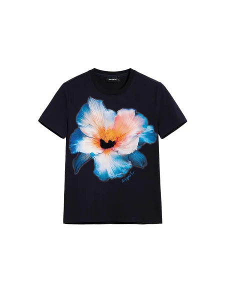 Desigual Tricou crem / albastru negru