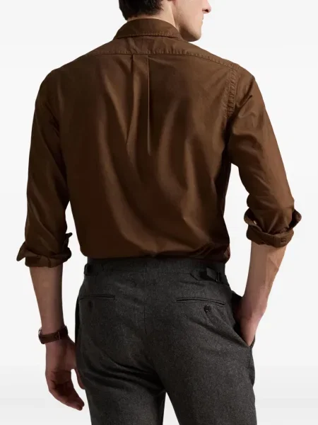 Cămașă Polo Ralph Lauren din satin cu dungi cu guler nasturi albastru