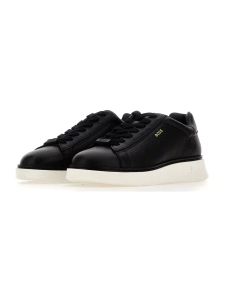 Sneakersy Boss skórzane czarne