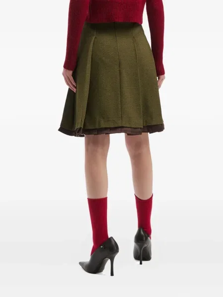 Mini fusta plisata Shushu/tong plisată verde