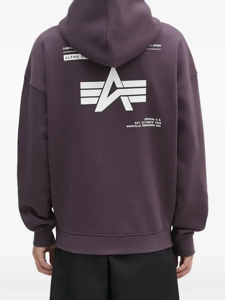 Ilgas džemperis su gobtuvu Alpha Industries violetinė