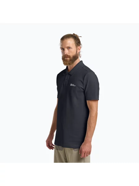 Koszulka polo Jack Wolfskin Essential dark navy granatowe