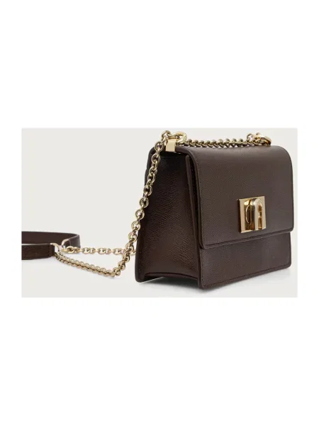 Furla torebka crossbody skórzana Mini Crossbody 20 brązowa