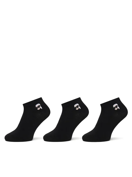 Karl Lagerfeld 3 db-os zokni/titokzokni szett Ikon fekete