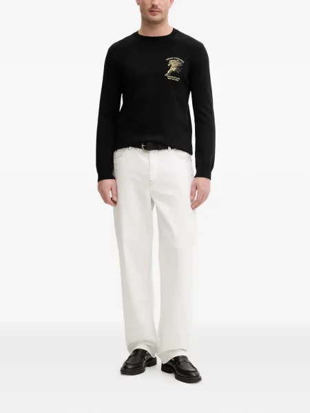Графичен суитчър Armani Exchange с кръгло деколте черно
