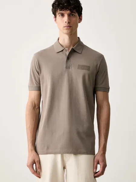 Tricou polo Boss Green bej