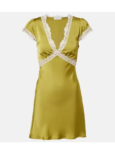 Rochie de satin Faithfull din satin verde