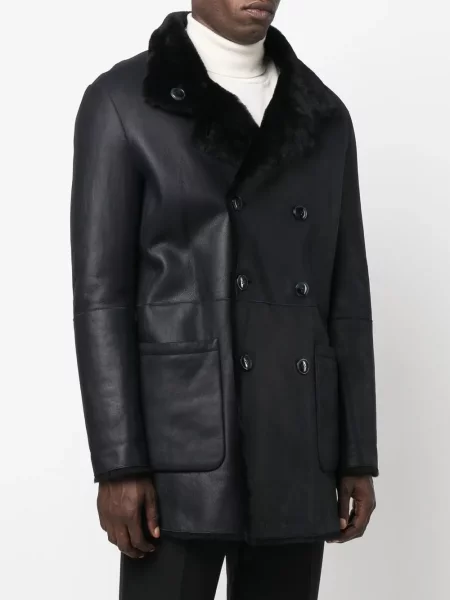Dvouřadá bunda Giorgio Armani modrá