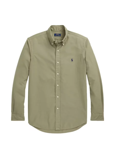 Tricou polo Polo Ralph Lauren cu autograf cu 5 buzunare în carouri gri