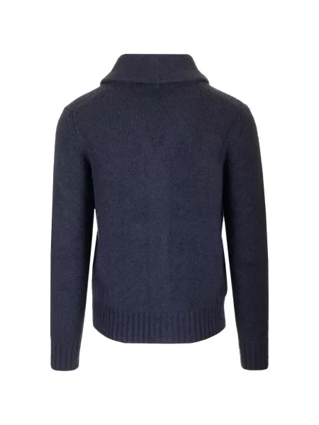 Gulerat cardigan Al Duca D’aosta 1902 din lână merinos albastru