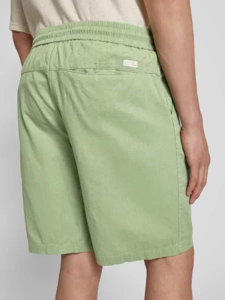 Szorty z dzianiny dresowej o kroju regular fit z mieszanki lnu model ‘BAY’ Blend