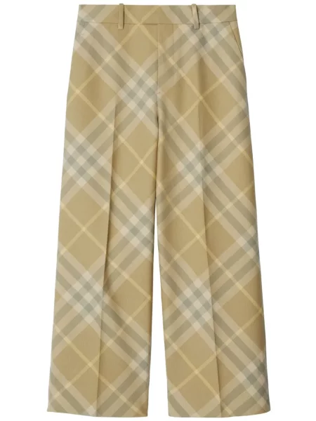 Pantaloni Burberry de lână în carouri cu imagine