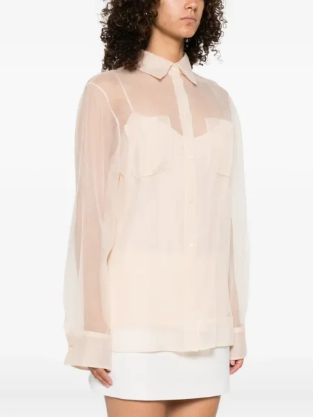 Cămașă Ermanno Scervino transparente roz