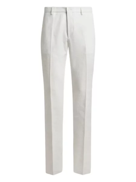 Pantaloni Etro cu model floral din jacard alb