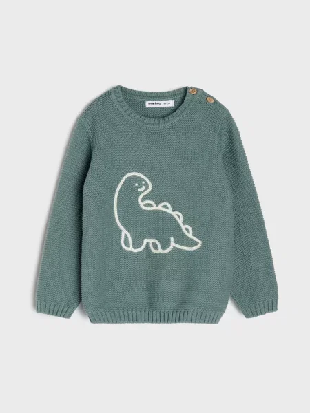 Sinsay svetr s motivem dinosaura zelená