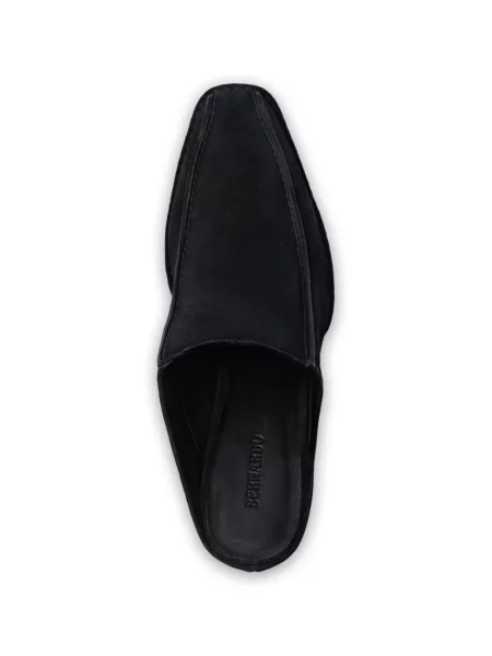 Papuci tip mules Bernardo din piele de căprioară negru