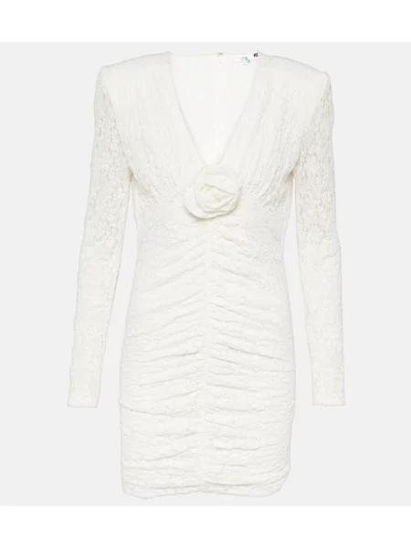 Rochie Rotate cu model floral din dantelă bej