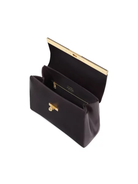 Lniana torebka Dolce And Gabbana czerwona
