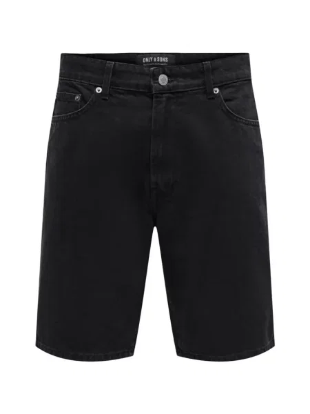 Pantaloni scurți din denim Only&sons|man negru