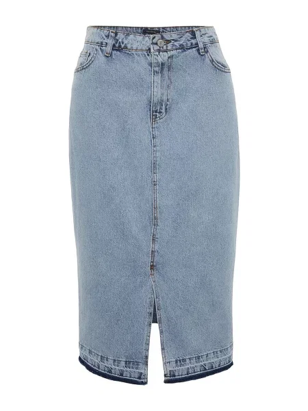 Trendyol Curve Fustă albastru denim gri