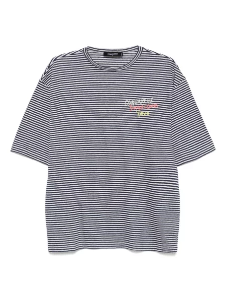 Tricou Dsquared2 cu broderie albastru