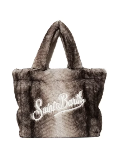 Geantă shopper Mc2 Saint Barth cu blană maro