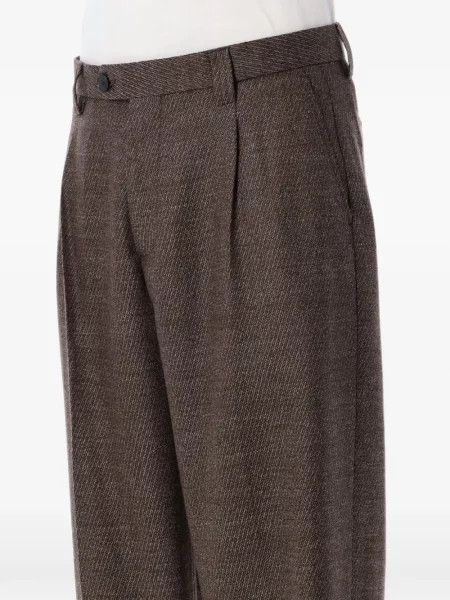 Pantaloni Mfpen din țesătură twill maro