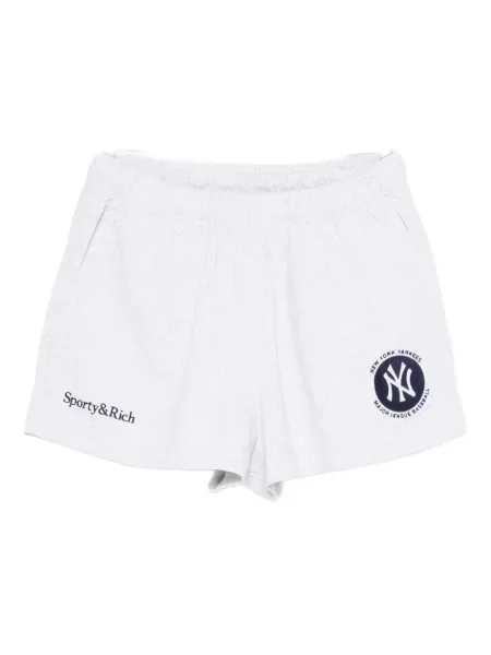Pantaloni scurți Sporty & Rich cu broderie gri