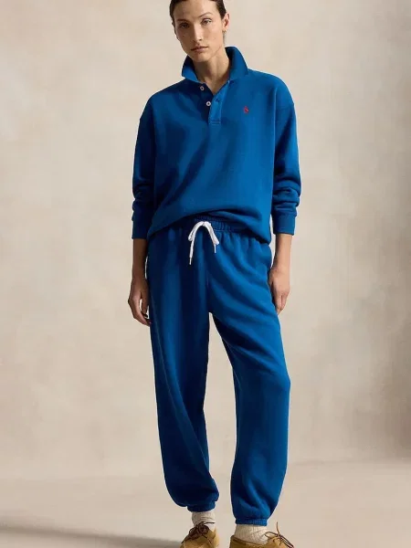 Polo Ralph Lauren bluza z bawełną niebieska