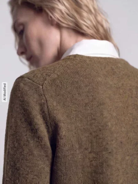 Sweter w kroju regular fit z mieszanki wełny model LULU' Selected oliwkowy