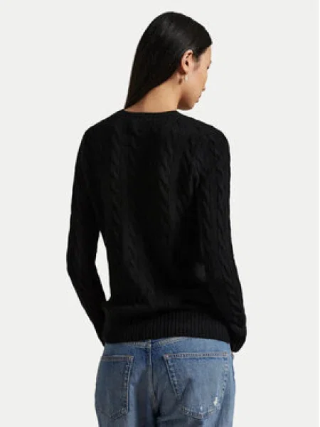 POLO RALPH LAUREN Gyapjú kötött pulóver JULIANNA kasmír hozzáadásával fekete