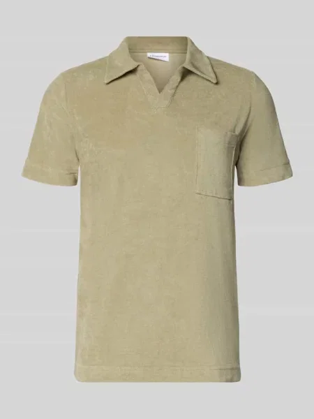 Koszulka polo o kroju relaxed fit z dekoltem w serek Lindbergh