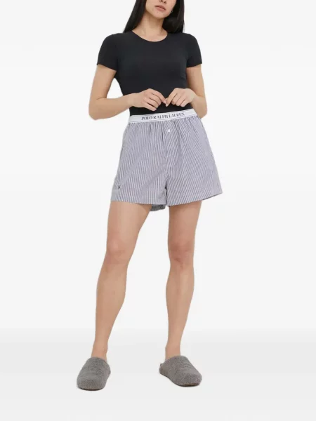 Pijamale Polo Ralph Lauren cu autograf cu dungi din piele negru