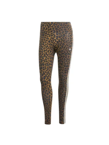 Legginsy Adidas w paski brązowe