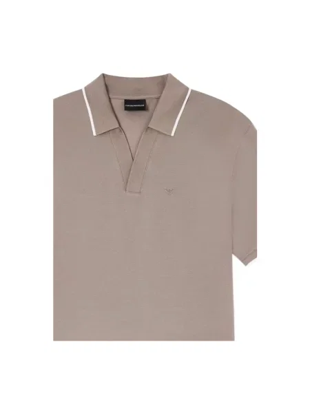Koszulka polo Emporio Armani z dekoltem w serek zielona