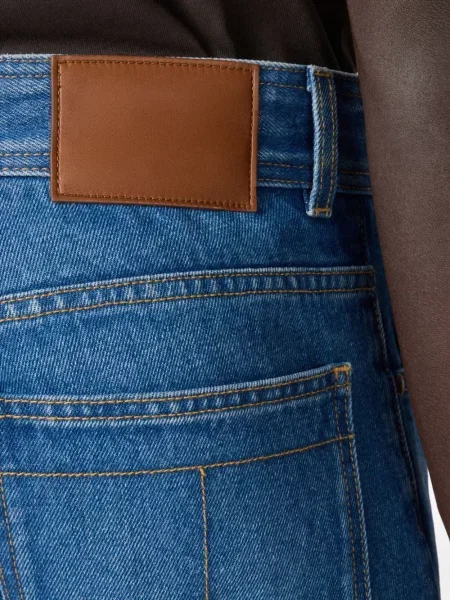 Blugi Tod's din piele cu 5 buzunare albastru