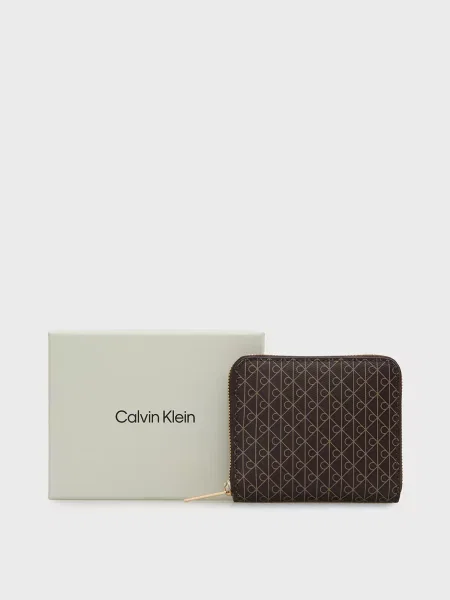 Кошелек Calvin Klein с принтом коричневый
