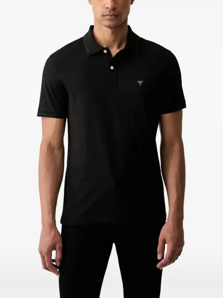 Scurt tricou polo Guess cu imagine negru
