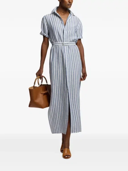Rochie midi Ralph Lauren Collection cu dungi albastru
