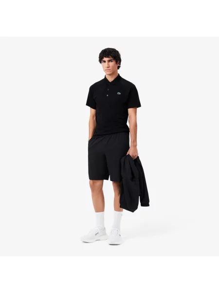 Lacoste Koszulka Polo Sport Z Oddychającym Odpornym Na Bieganie Materiałem Interlock czarna