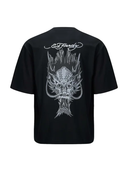 Ed Hardy Póló Drags-Back szürke / antracit / fekete fehér